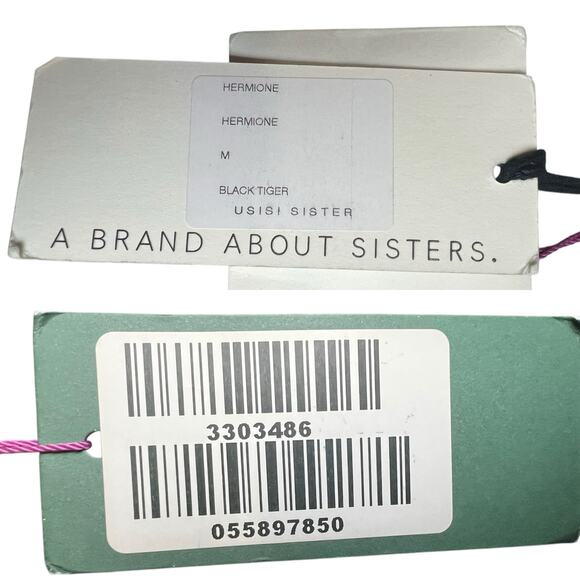 NWT Usisi Sister Hermione Crop Top Black Tiger Women's M Colorblock Casual Chic - Picture 9 of 10